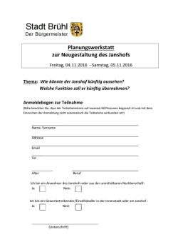 Planungswerkstatt zur Neugestaltung des Janshofs