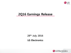 2Q16 Consolidated Earnings and Outlook