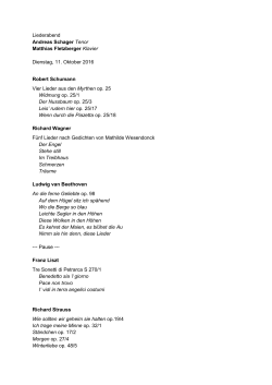 Liederabend Andreas Schager Tenor Matthias
