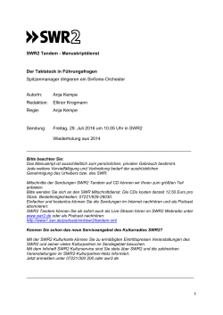 1 SWR2 Tandem - Manuskriptdienst Der Taktstock in