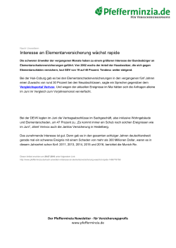 Interesse an Elementarversicherung w&auml;chst rapide