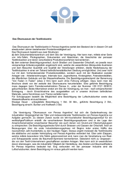 Das Ökomuseum der Textilindustrie Das
