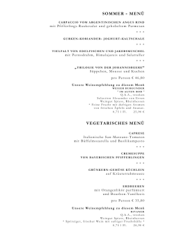 Im Einklang mit der Jahreszeit / Vegetarisches Men&uuml;