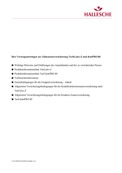 Ihre Vertragsunterlagen zur Zahnzusatzversicherung