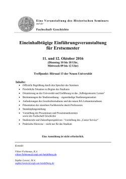 Eineinhalbt&auml;gige Einf&uuml;hrungsveranstaltung f&uuml;r Erstsemester