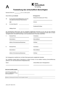 Feststellung des wirtschaftlich Berechtigten