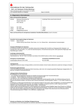 Informationen f&uuml;r den Verbraucher A. Allgemeine Informationen