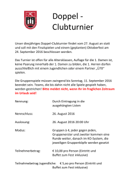 Doppel - Clubturnier