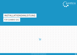 Installationsanleitung f&uuml;r Gambio GX2