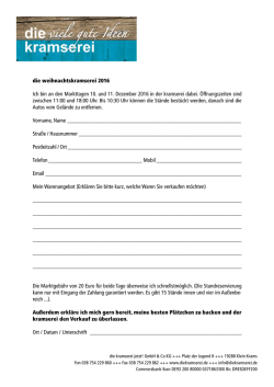die weihnachtskramserei 2016 Ich bin an den