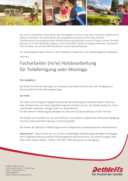 Facharbeiter (m/w) Holzbearbeitung für Teilefertigung