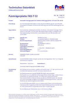 Technisches Datenblatt Putzträgerplatte FKD-T C2