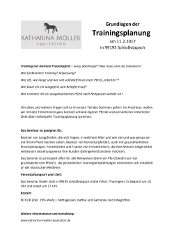 Grundlagen der Trainingsplanung