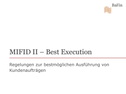 MIFID II – Best Execution