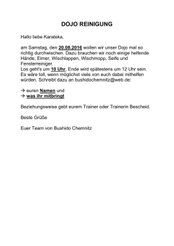 dojo reinigung - Bushido Chemnitz