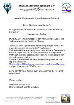 Jagdweiber Treffen - Jagdschutzvereins Neuburg