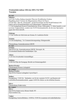 der Tourplan - DFG