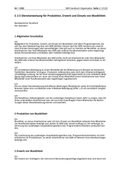 C 2.5 Dienstanweisung für Produktion, Erwerb und Einsatz