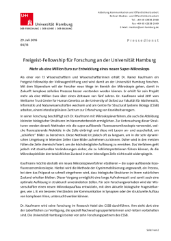 Freigeist-Fellowship für Forschung an der Universität Hamburg