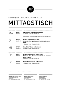 Aktuelle Mittagstisch- und Lunchkarte