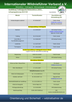 Info Modultermine 2017 Trekkingguide