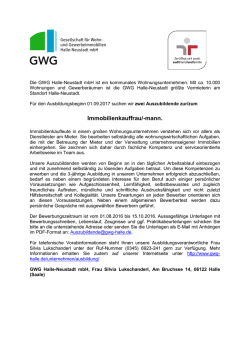 Informationen zur Bewerbung findet Ihr hier - GWG Halle