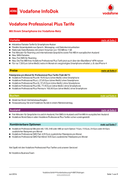 InfoDok 4086: Vodafone Professonal Plus Tarife