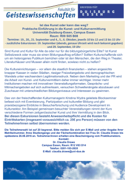 Informationen - Universit&auml;t Duisburg