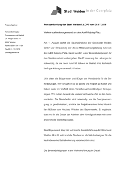 Verkehrsbehinderungen - Stadt Weiden in der Oberpfalz