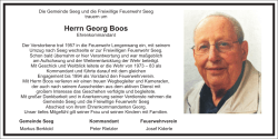 Herrn Georg Boos