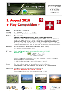1. August 2016 + Flag-Competition + - Golfclub Gams