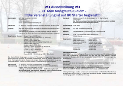 Die Veranstaltung ist auf 80 Starter begrenzt!!!