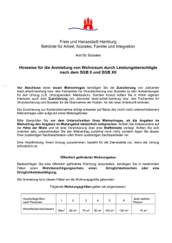 Hinweise f&uuml;r die Anmietung von Wohnraum