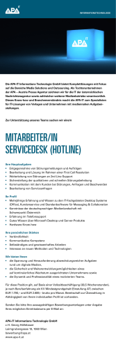mitarbeiter/in servicedesk (hotline)
