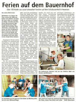 Page 1 Ferien auf dem Bauernhof Über 100 Kinder aus sozial