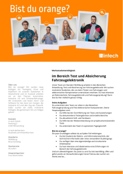 im Bereich Test und Absicherung Fahrzeugelektronik