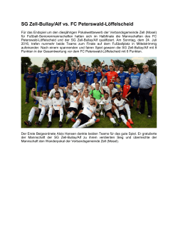 Verbandsgemeindepokal-Turnier 2016 der Seniorenmannschaften
