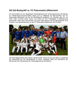 Verbandsgemeindepokal-Turnier 2016 der Seniorenmannschaften