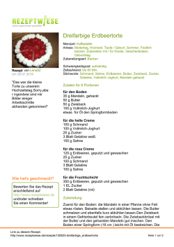 Dreifarbige Erdbeertorte