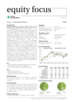 Equity Focus, 28.07.2016, 06:55 Uhr Sonova