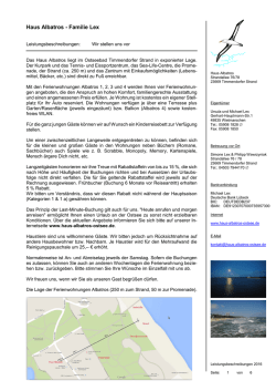 Hausprospekt 2016 - Ferienwohnung Timmendorfer Strand mit