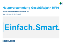 Hauptversammlung Gesch&auml;ftsjahr 15/16