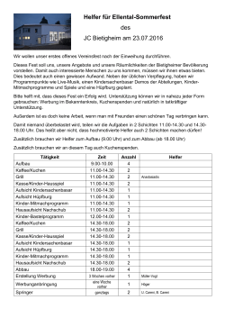 Helfer f&uuml;r Ellental-Sommerfest des JC Bietigheim am 23.07.2016