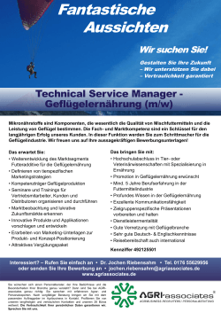 Technical Service Manager - Geflügelernährung - AGRI