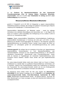 Wissenschaftlichen Mitarbeiterin/Mitarbeiter - Justus