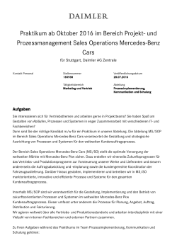 und Prozessmanagement Sales Operations Mercedes