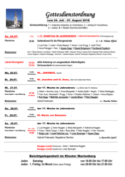 Gottesdienstordnung