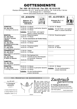 gottesdienste - St. Aloysius