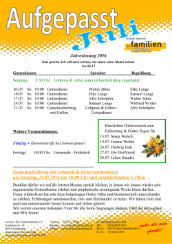 Juli 2016 - die Familienkirche