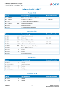 Jahresplan 2016/2017